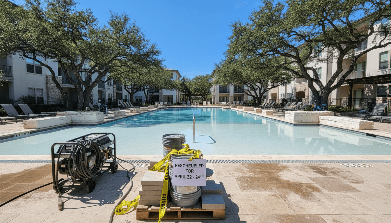 Pool deck clean and repair RESCHEDULED FOR APRIL 22 - 24TH